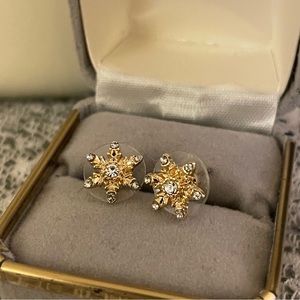 Gold-tone Snowflake Studs